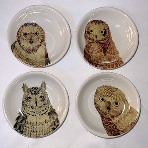 Creative Co-Op Set of 4 Owl Dishes